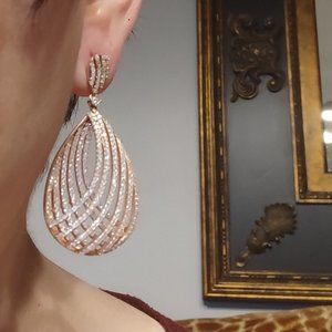 Latelita VORTEX Teardrop Rose Gold Plated Crystal Earrings